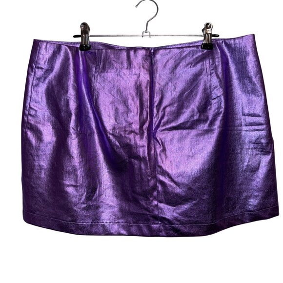 NWT Fashion Nova Legally Perfect Metallic Purple Mini Skirt XL - Picture 4 of 7